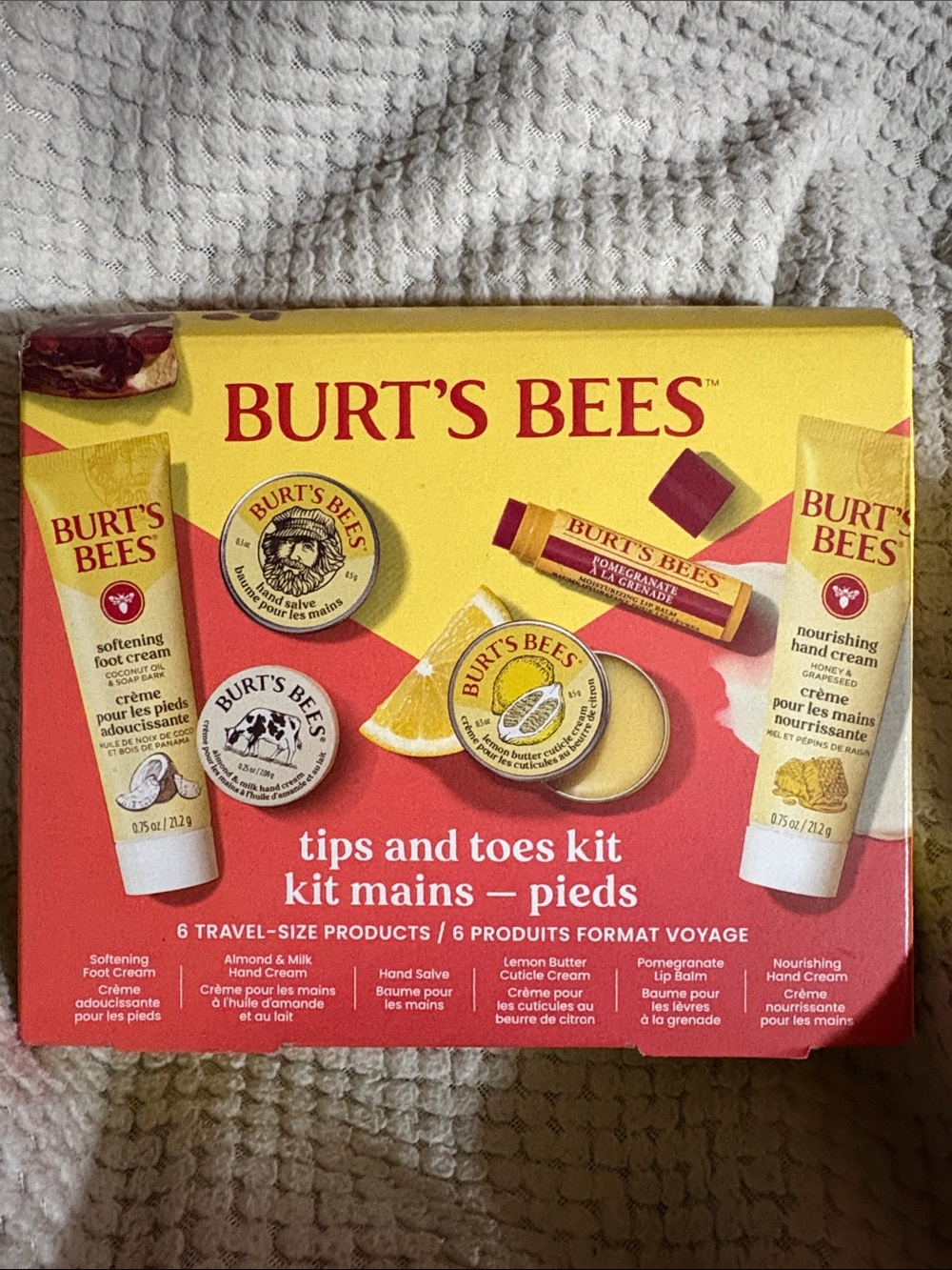 Burt's Bees Tips & Toes Kit 6 Travel Size Products Set 🐝